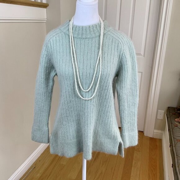 Banana Republic Sweaters - Banana Republic Sweater Wool Alpaca Mock Neck Ribbed Tunic Pale Green 2020 (L)